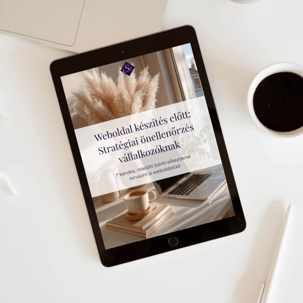 Weboldal készítés előtt: Stratégiai önellenőrzés vállalkozóknak ebook látványterve, borítója